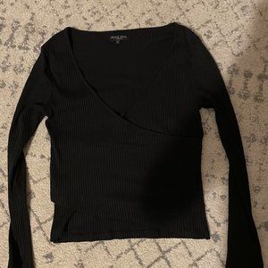 Brave Soul Black Wrap Front Top